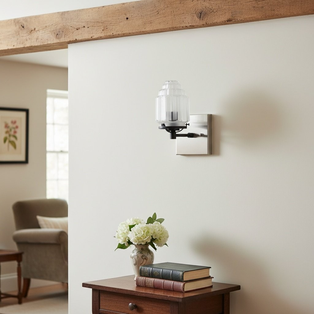 Tierlux Glass Art Deco Wall Sconce - Glass Frosted Globes with Skyscraper Globe T294