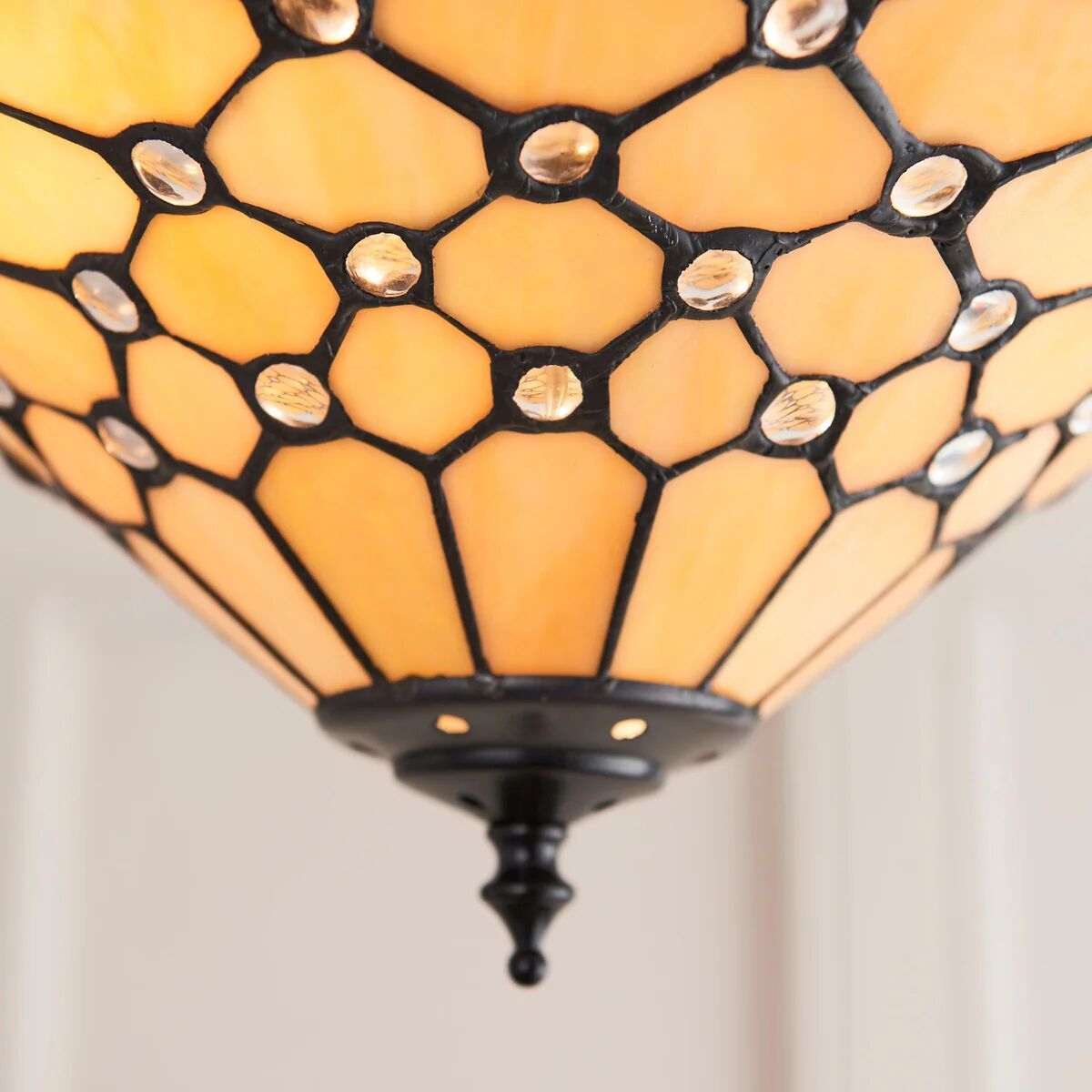 TF Pearl Handcrafted Tiffany Ceiling Light - Art Deco Stained Glass Light for Hallway or Living Room T997
