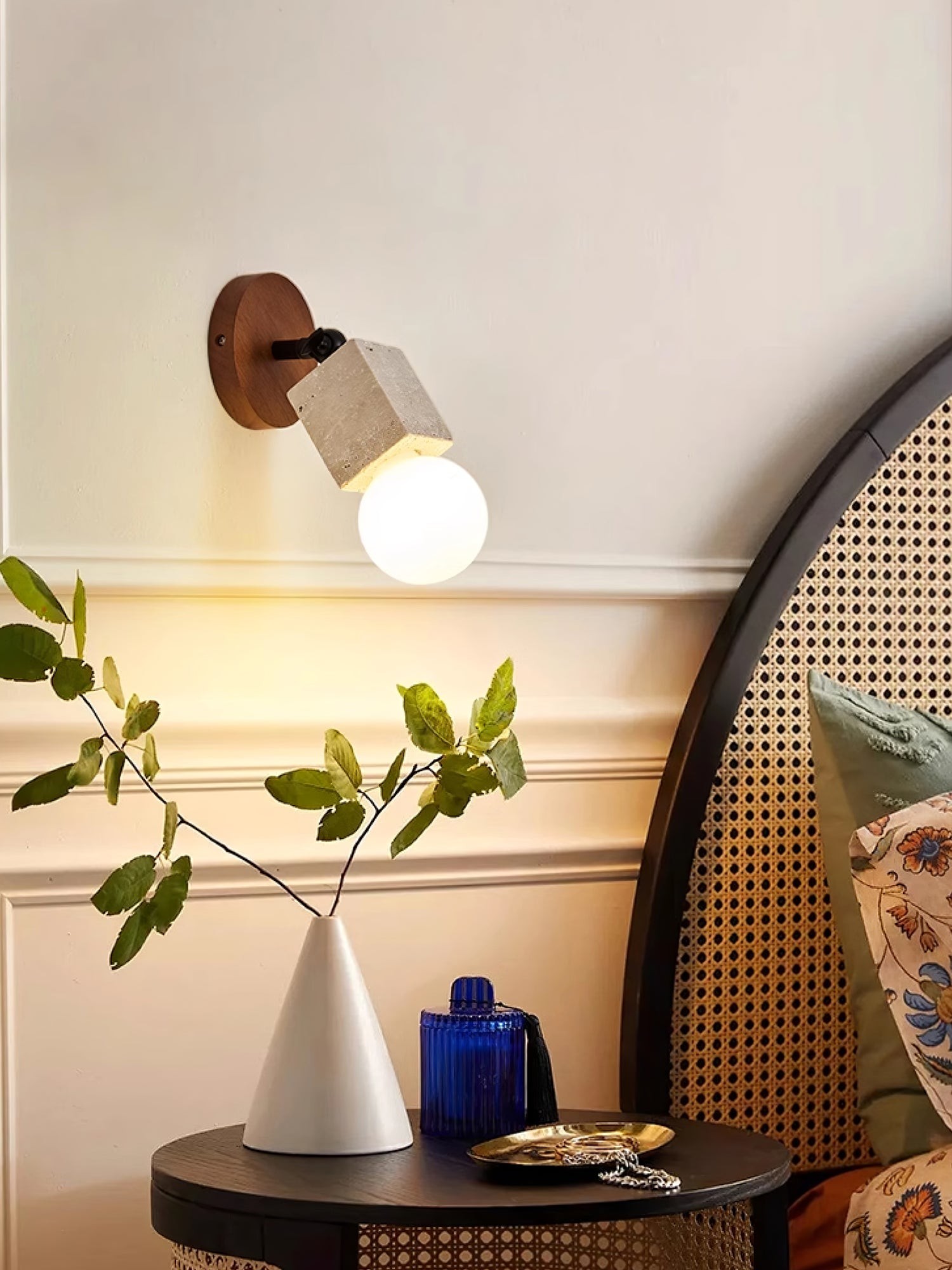 Wabi-Sabi Travertine Adjustable Wall Lamp M487