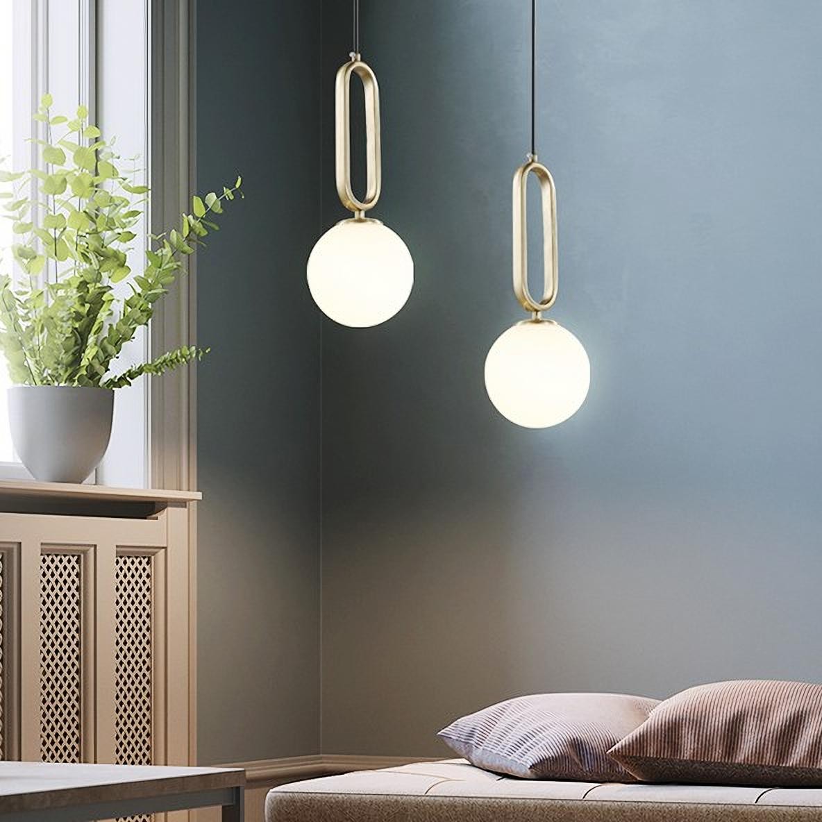 Large Minimalist Oval Ring Pendant Light