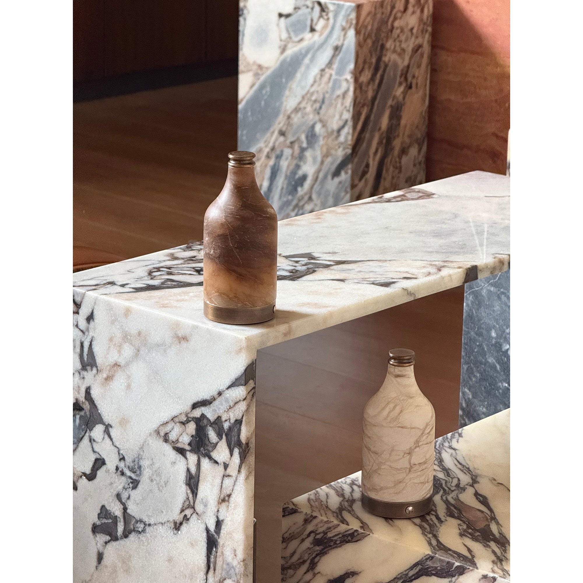 Wine Bottle Alabaster Table Lamp (Built-in Battery) T1893