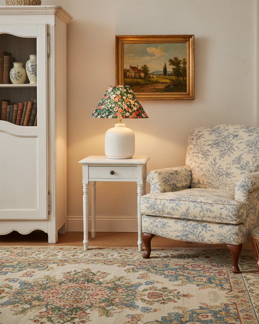 Evergreen Floral Table Lamp T1551