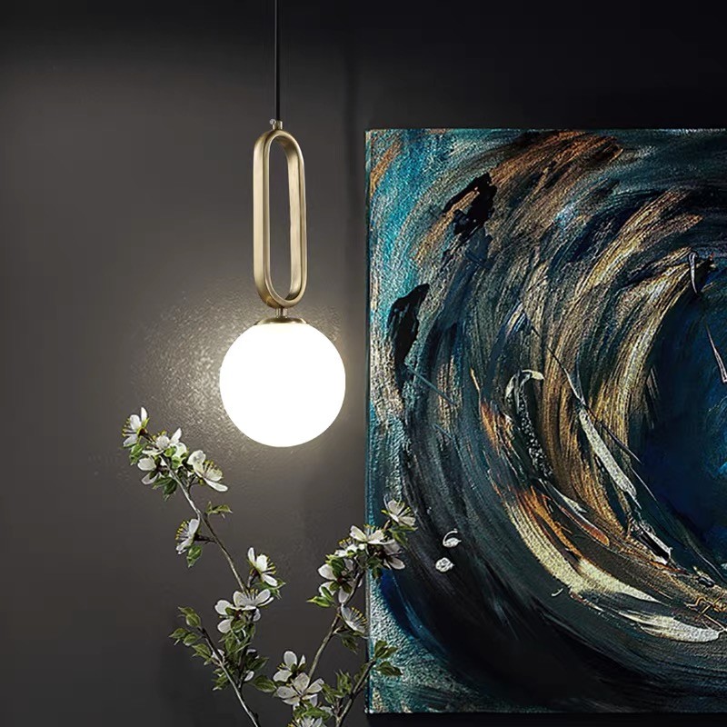 Large Minimalist Oval Ring Pendant Light