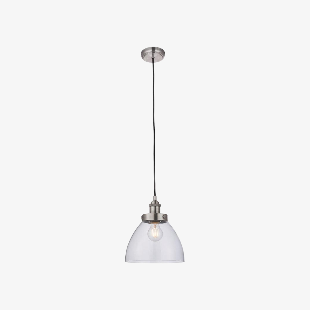 Novera Art Deco Dome Adjustable Height Glass Shade Pendant Light for Living Room T1008