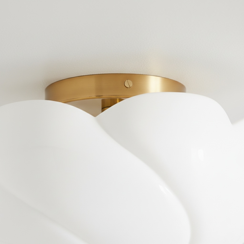 Modo Ceiling Light - Minimalist Glass Shade with Sleek Brass Frame for Dining Room or Office T729