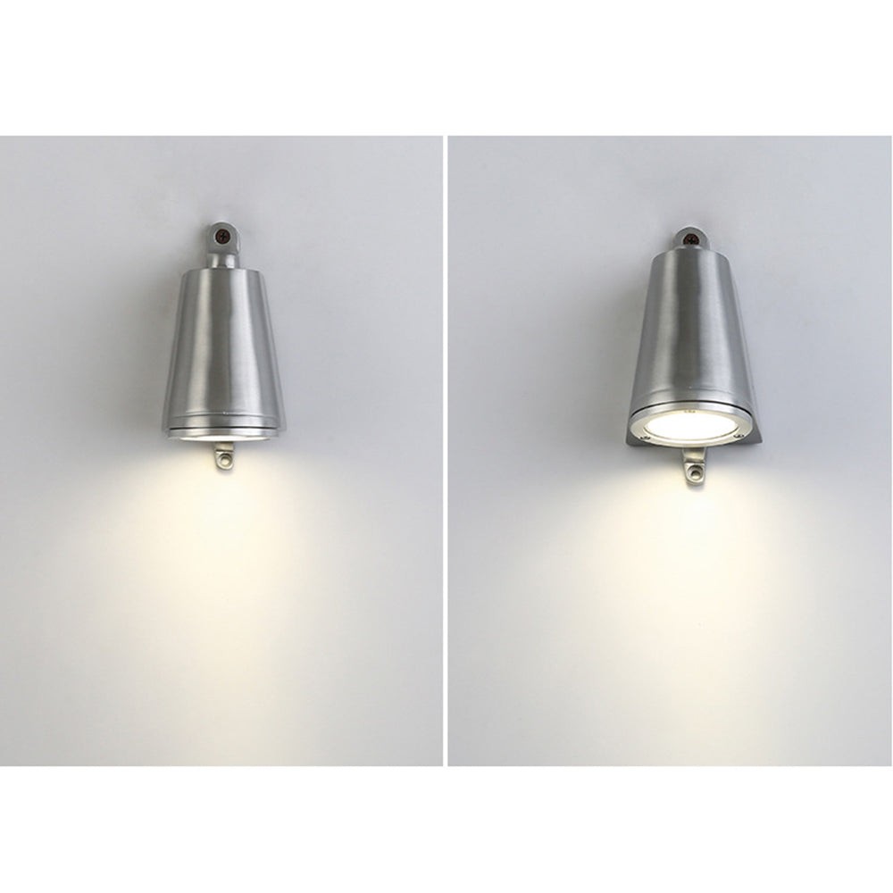 Orr Industrial Metal Bell Shaped Outdoor Wall Lamp, Black/Gray/Coppery/Aluminum G114