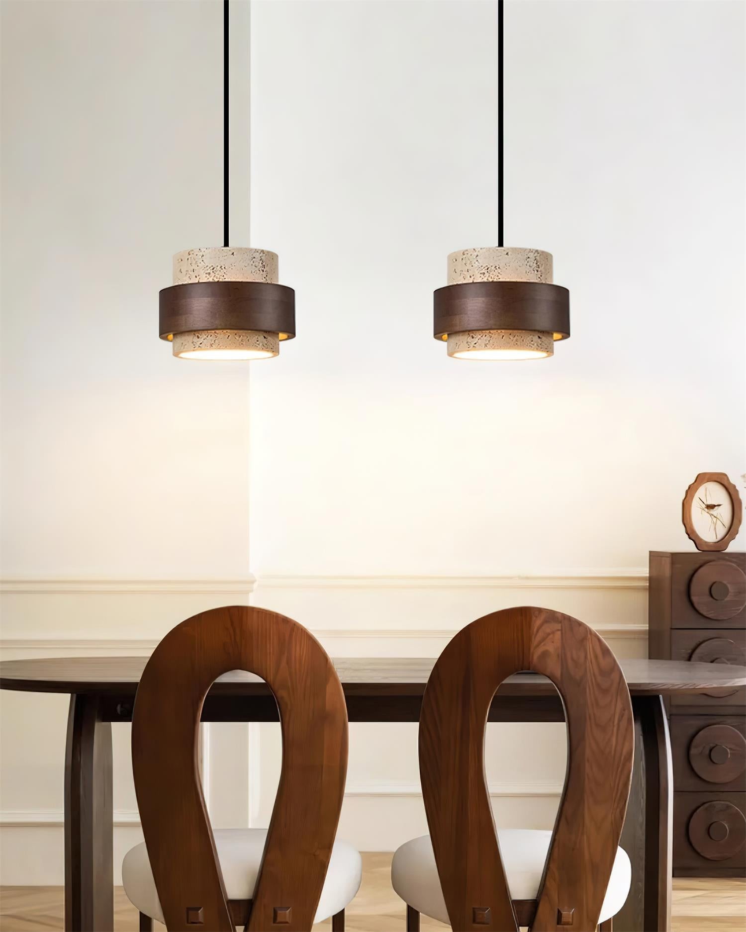 Travertine Drum Minimal Pendant - Kitchen Island Light M169