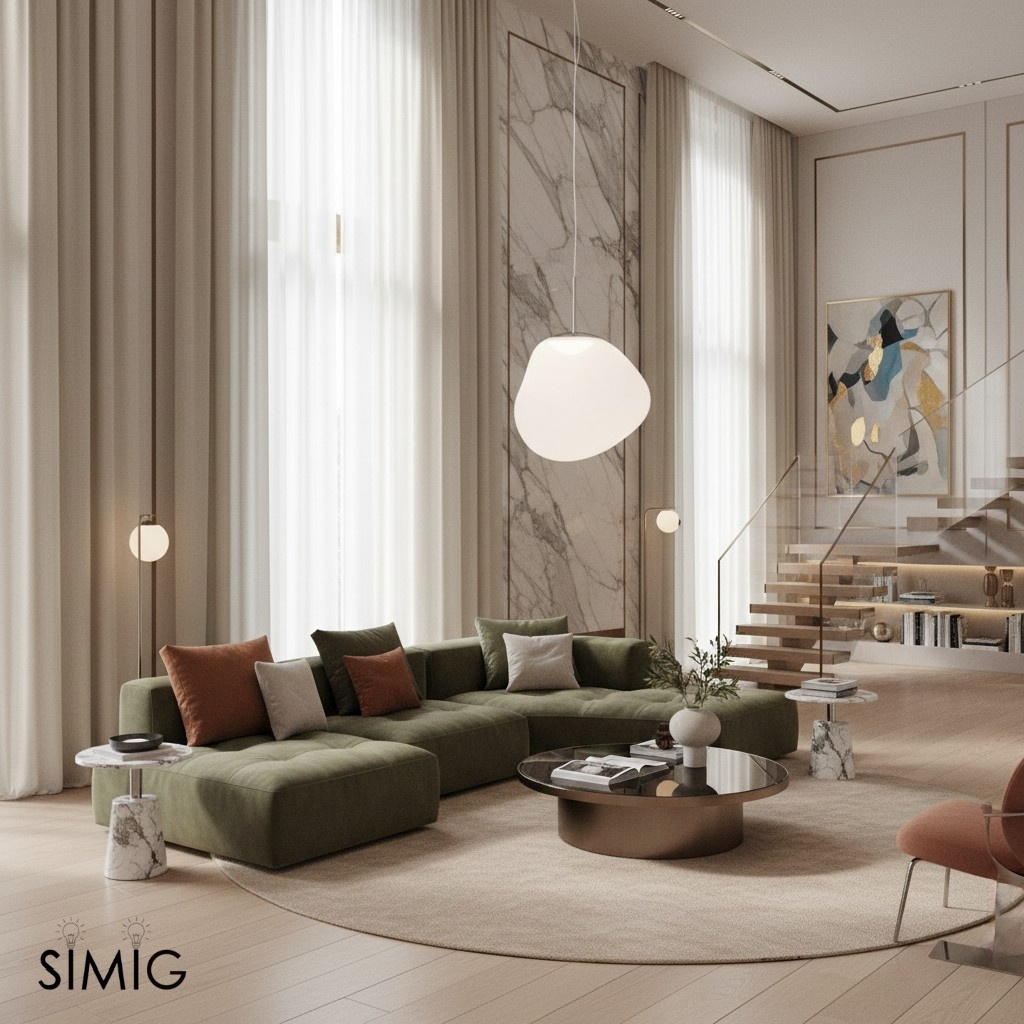 Dynamic Surface Pendant Light For Living Room S208