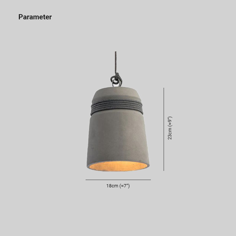 Nordic Cement Hemp Rope Pendant Lamp G74