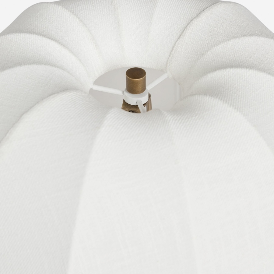 Vellaro Elegant Brass Table Lamp with Fabric Shade - Bedside Light for Contemporary Bedroom T698