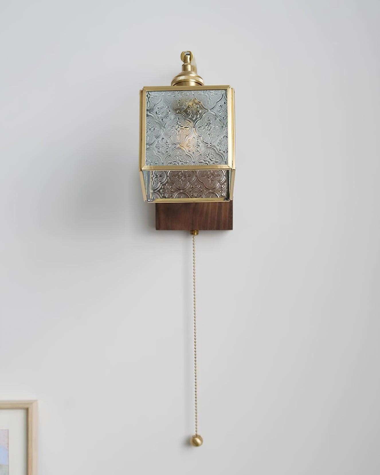 Square Glass Adjustable Wooden Wall Lamp M247