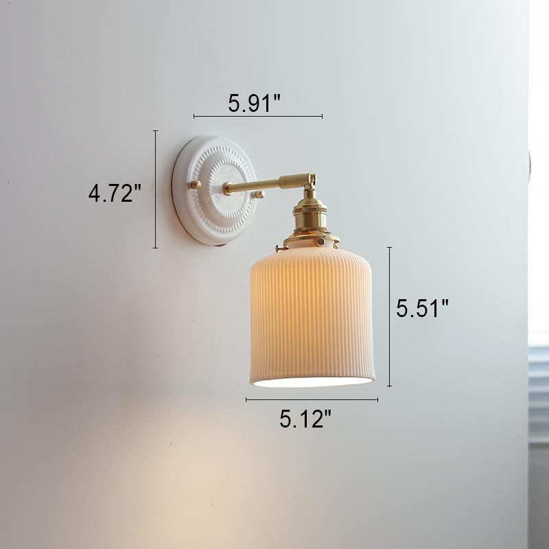 Vintage Ceramic & Brass Wall Sconce – Elegant Lighting for Bedrooms & Hallways T265