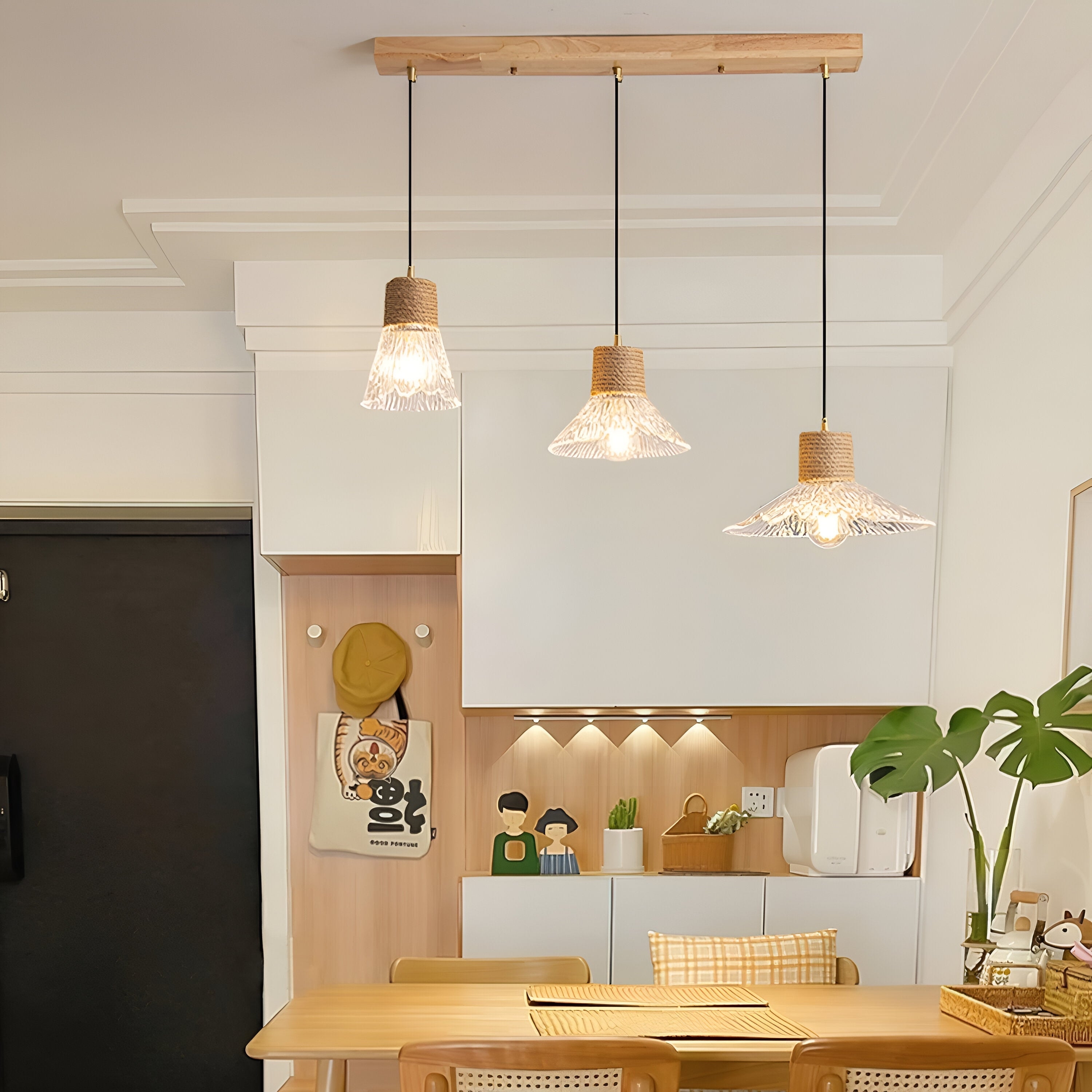 Nordic Hemp Rope Glass Pendant Light T2162