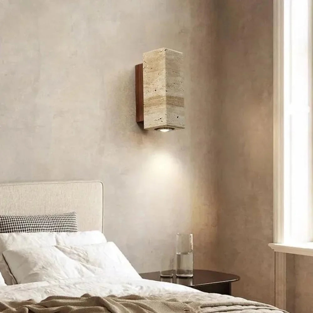 Wabi-Sabi Aura Travertine Wall Light T2022
