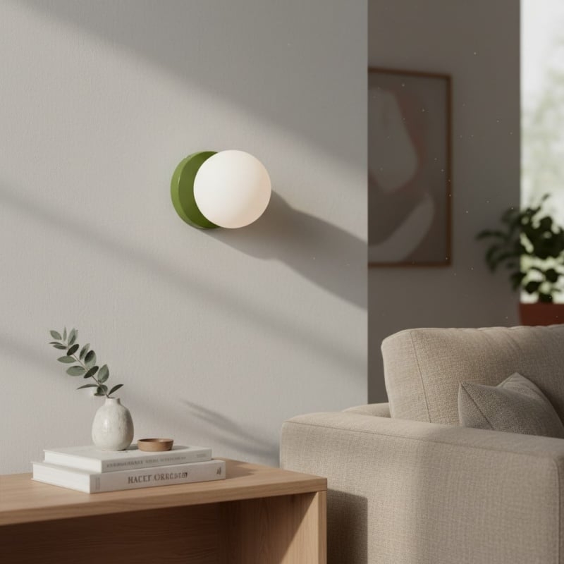 Nuevola Round Wall Lamp - Modern Metal and Glass for Hallways and Living Rooms T528
