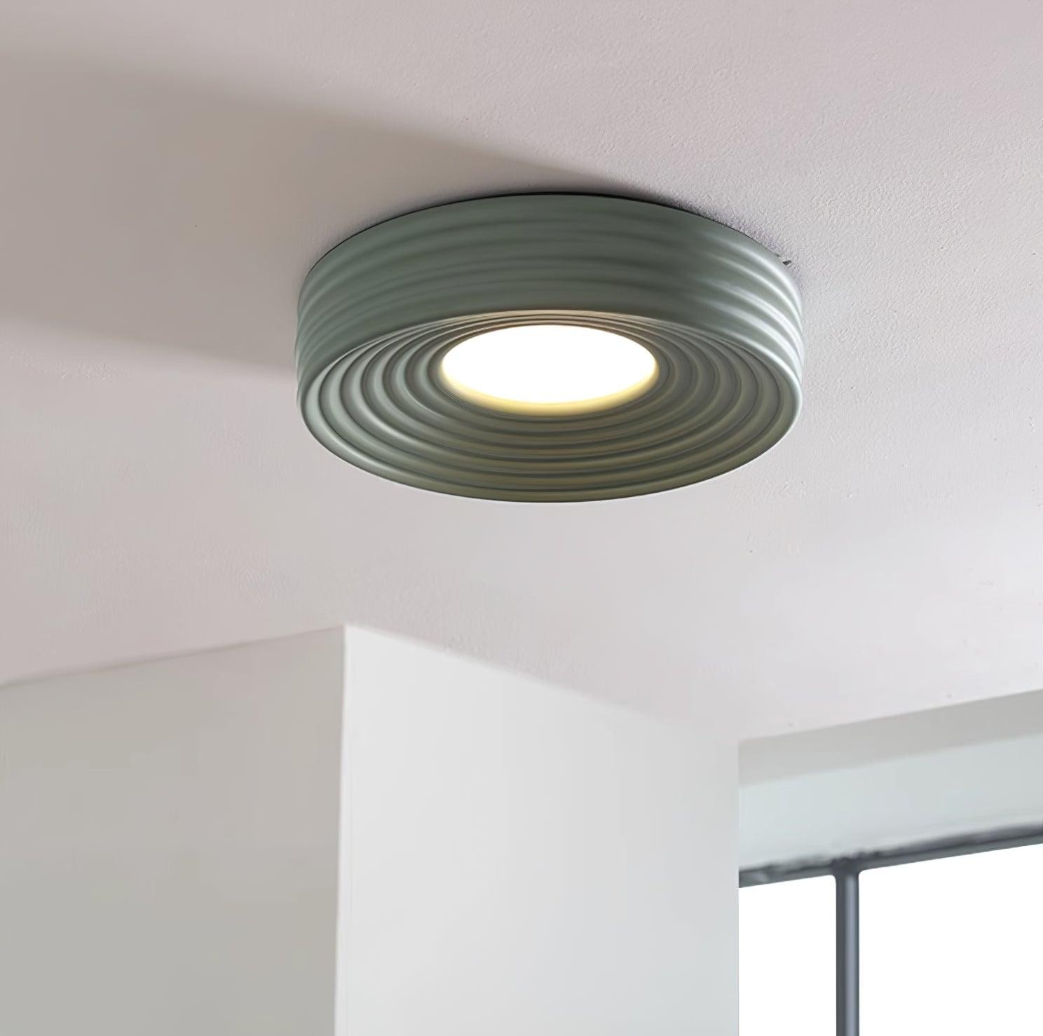 Cream Ribbed Three-color Changing Ceiling Light M290