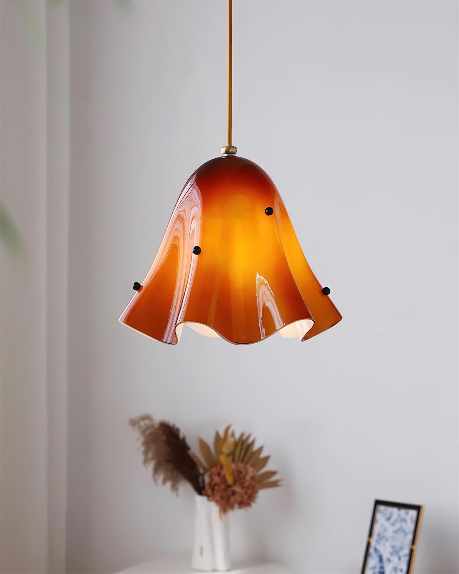 Bellina Wavy Edge Glass Pendant - French Style Light for Kitchen T279