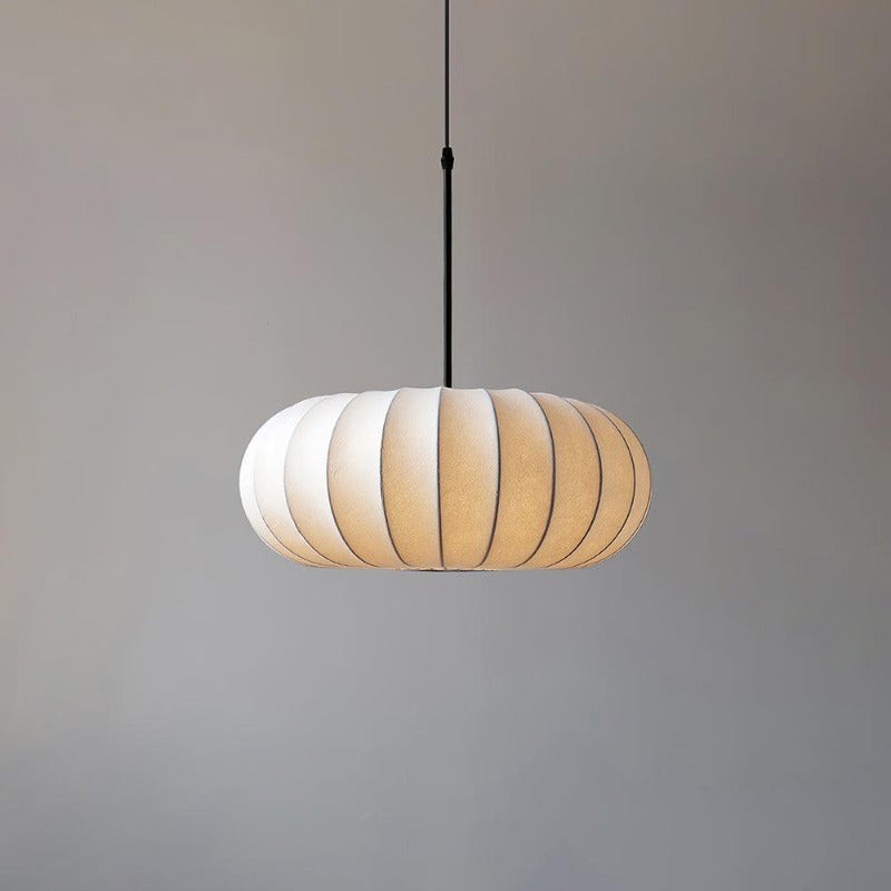 Simple Wabi-sabi White Lantern Fabric Pendant Lamp M06