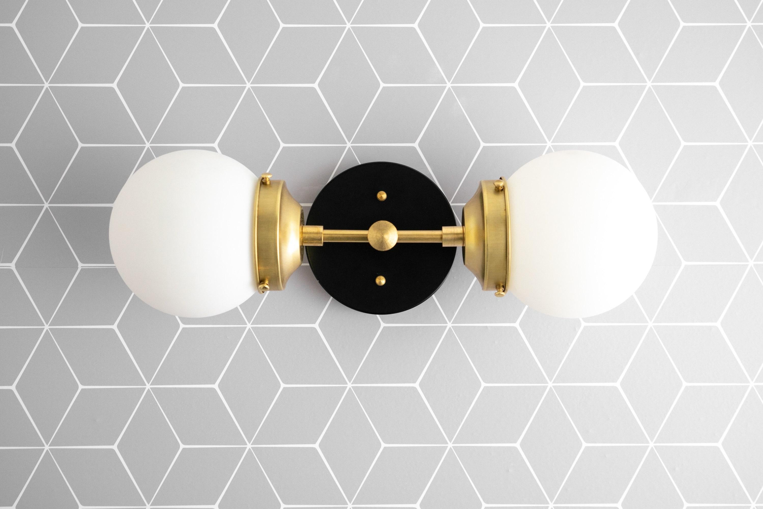 Lumio Globe Modern Geometric Sconce - Two Light Bathroom Vanity Lighting T346