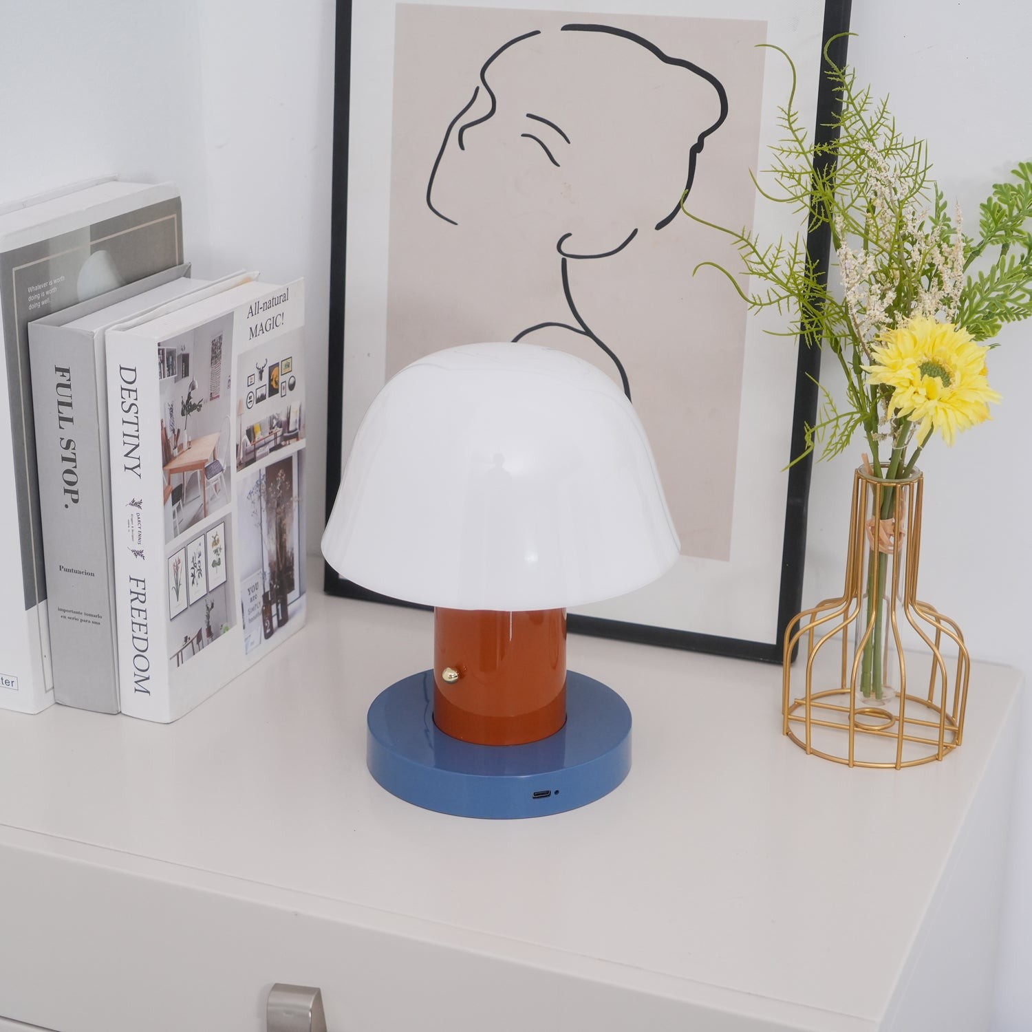 Minimalist Mushroom Cordless Table Lamp M528