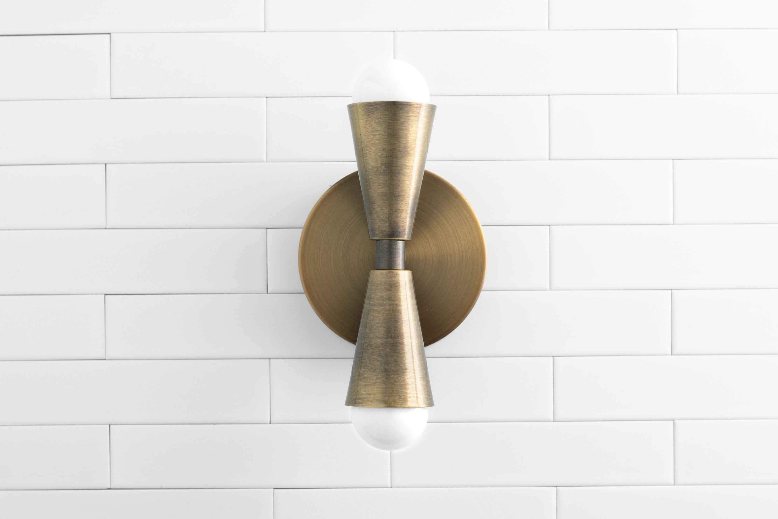 Pyralis  Cone Shade  Double Wall Light - Contemporary Living Room Glow T334