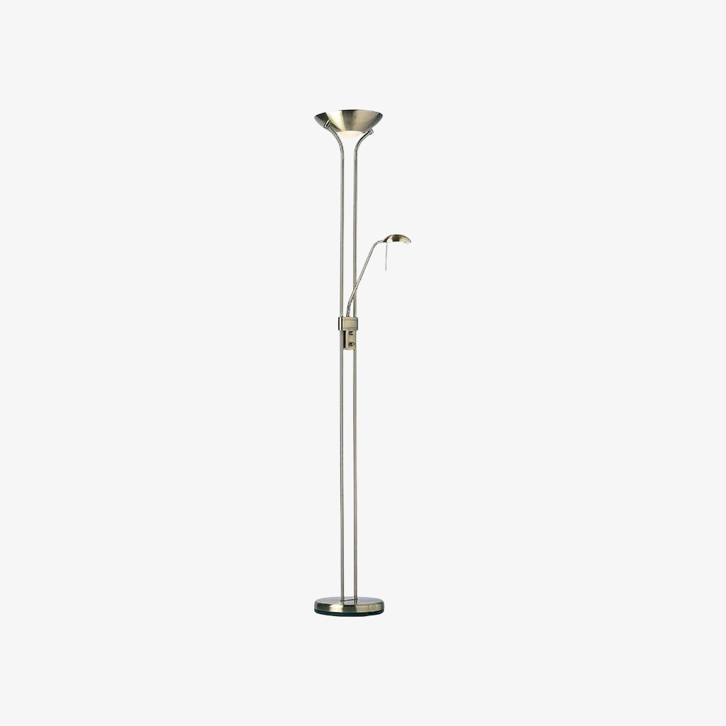 Linexis Art Deco Metal & Opal Glass Floor Lamp - Dual-Light Design for Modern Interiors T942