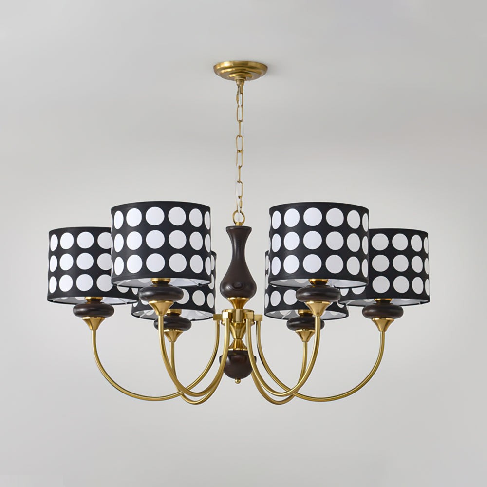 Geometry Black Polka Dots Fabric Chandelier S364