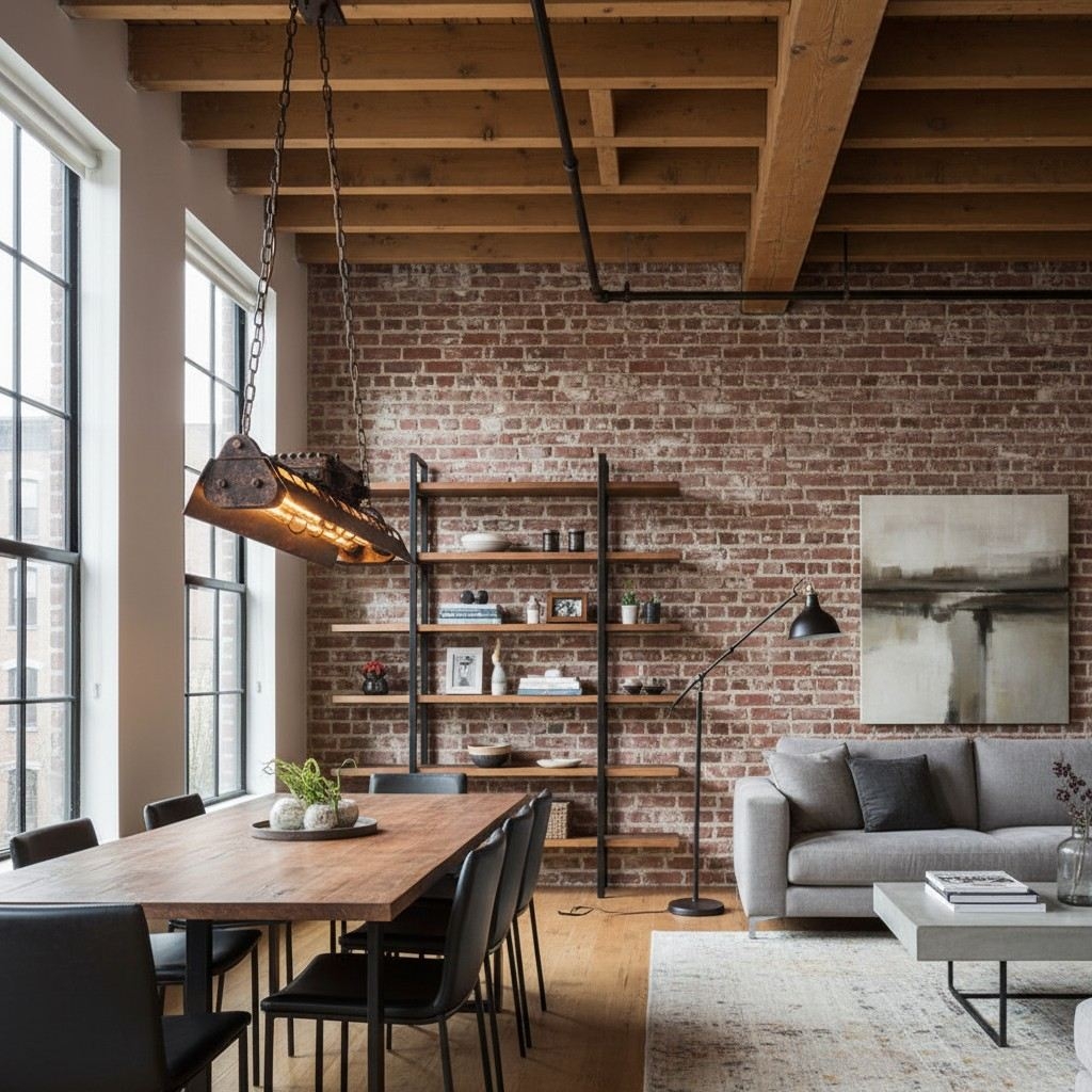 Industrax Steampunk  Linear Chandelier - Vintage Metal Frame Lighting for Dining or Living Room T510
