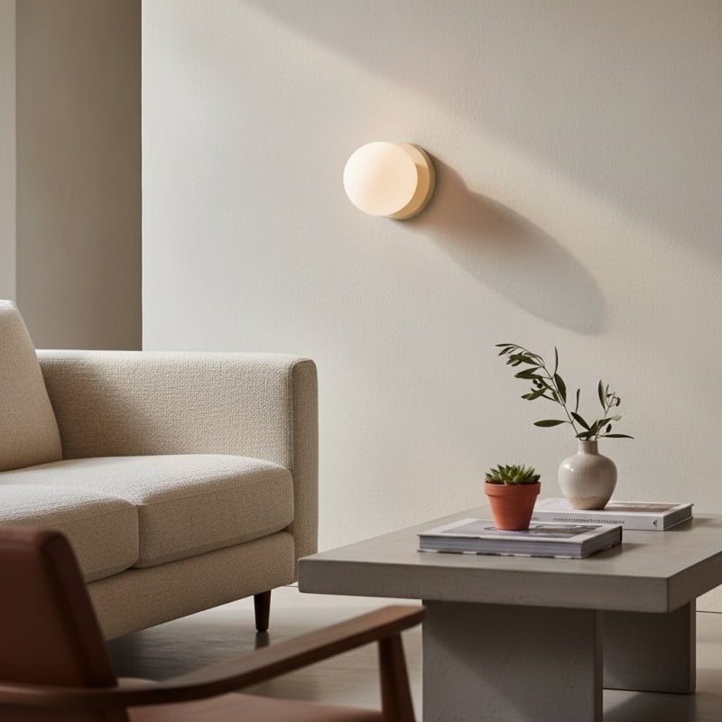 Nuevola Round Wall Lamp - Modern Metal and Glass for Hallways and Living Rooms T528
