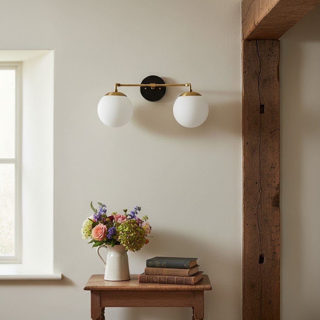 Glorica Glass Wall Sconce - Modern Vintage Vanity Light Fixture T376