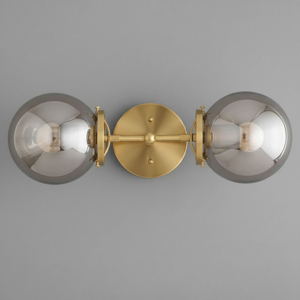 Lumio Globe Double Globe Vanity Wall Light - Rustic Farmhouse Bathroom Wall Fixture T336