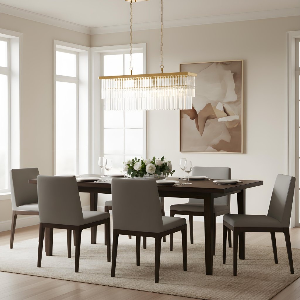 Vitralon Linear Pendant Lamp - Diamond-Shaped Glass Lampshade (Crystal Clear) - Fits Living and Dining Rooms T944