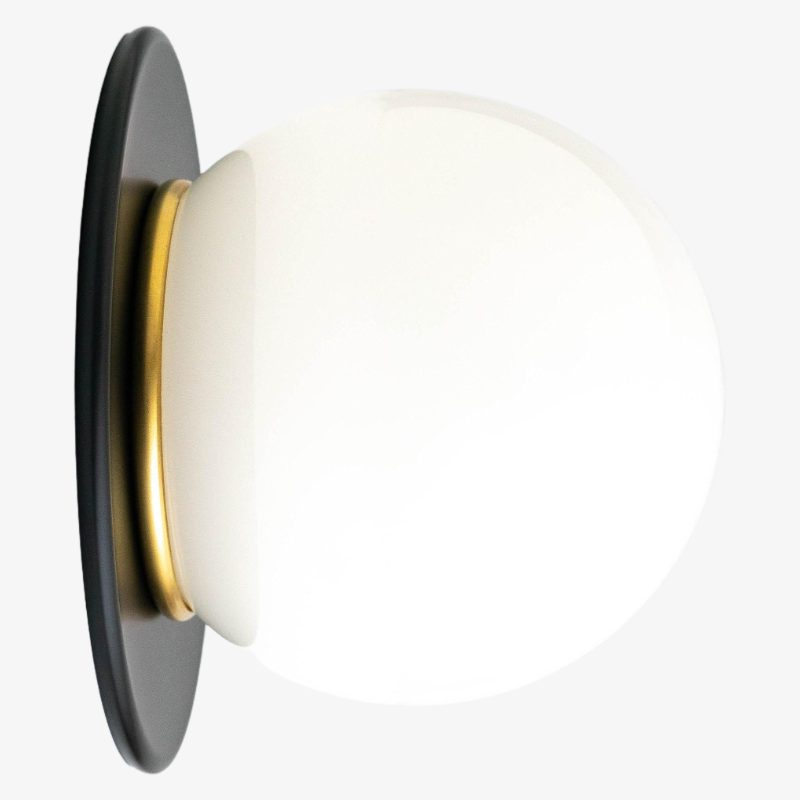 Glorica Glass Solid Brass Vanity Sconce - Compact Flush Mount Globe Light T384