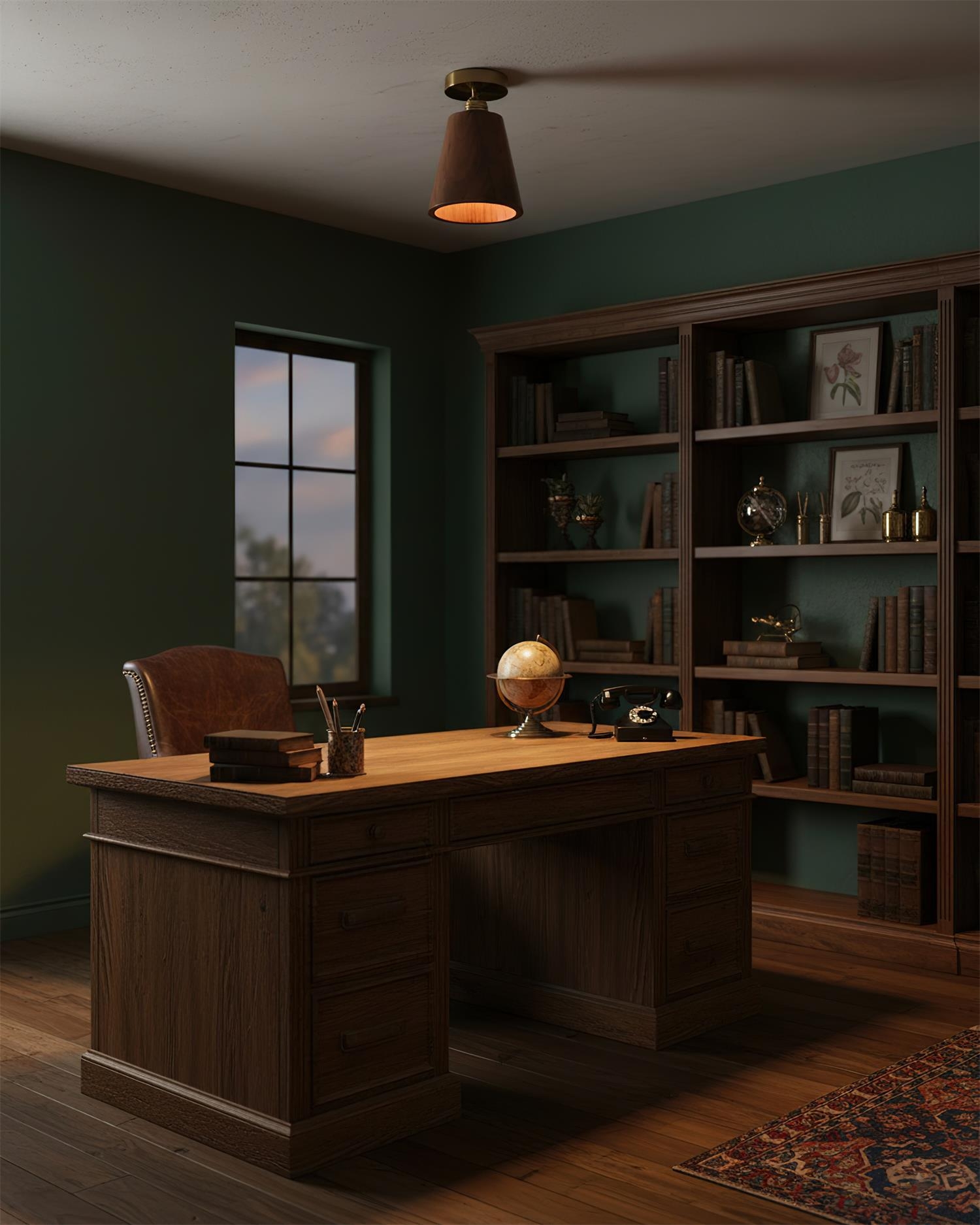 Collar Wood Ceiling Lamp T1459