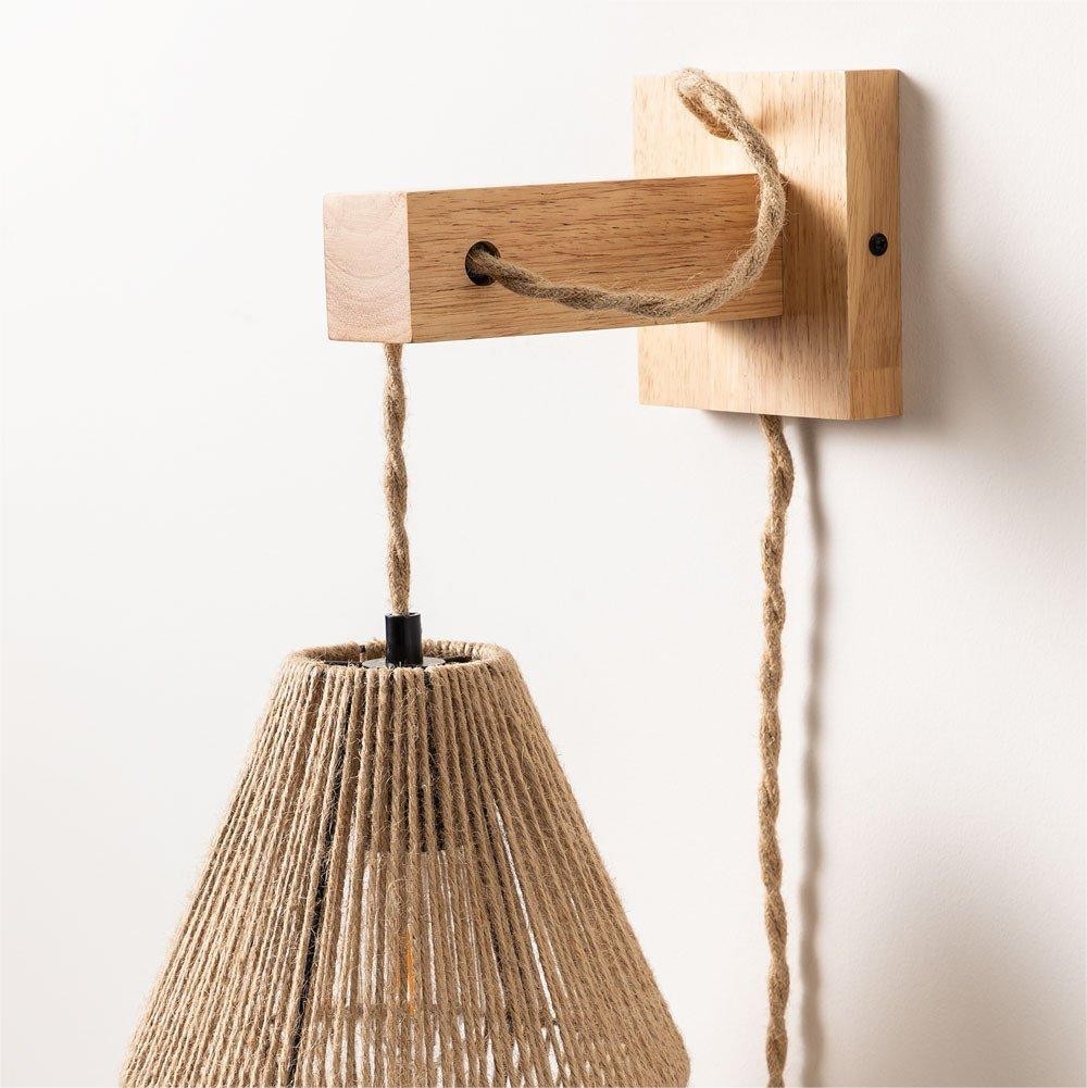 Natural Rope Design Wall Lamp for Bedroom