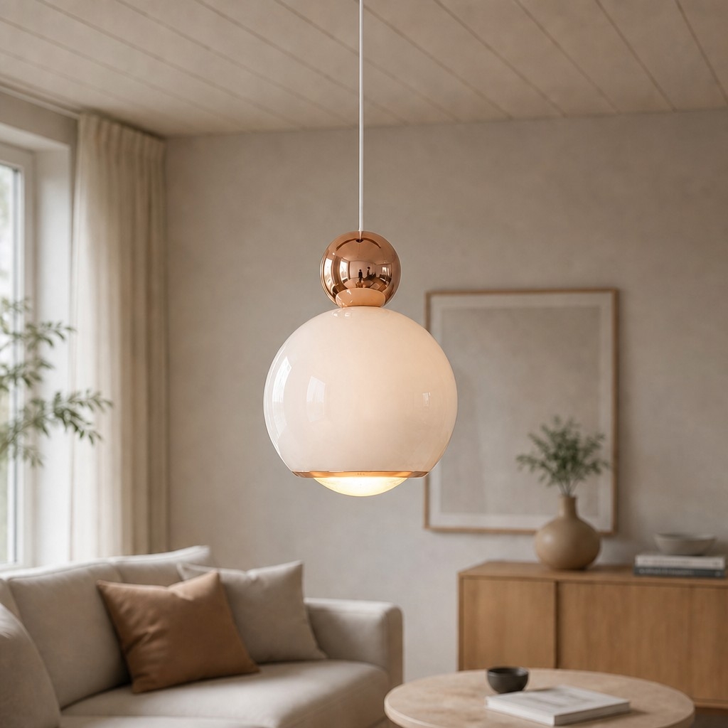 Glintap Cream Style Pendant Lamp - Adjustable Lift Pendant with Touch Tri-Color LED T2197