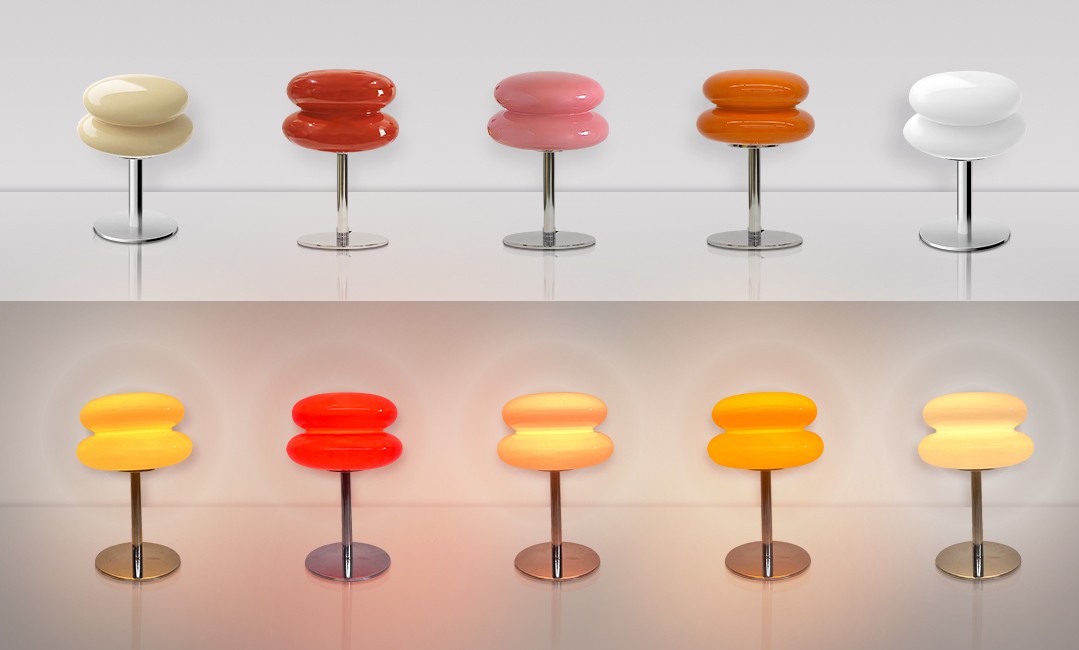 Bauhaus Lollipop Ripple Glass Table Lamp S27