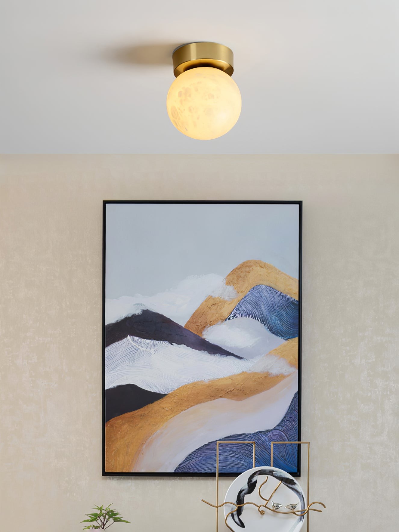 Moon Alabaster Ceiling Lamp M435