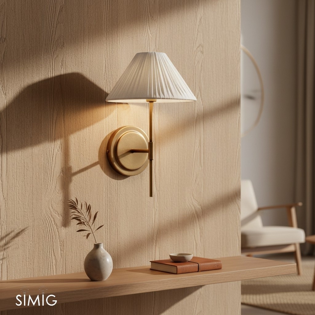 Blossine Linen Wall Sconce - Stylish Bronze Fixture for Bedroom T446