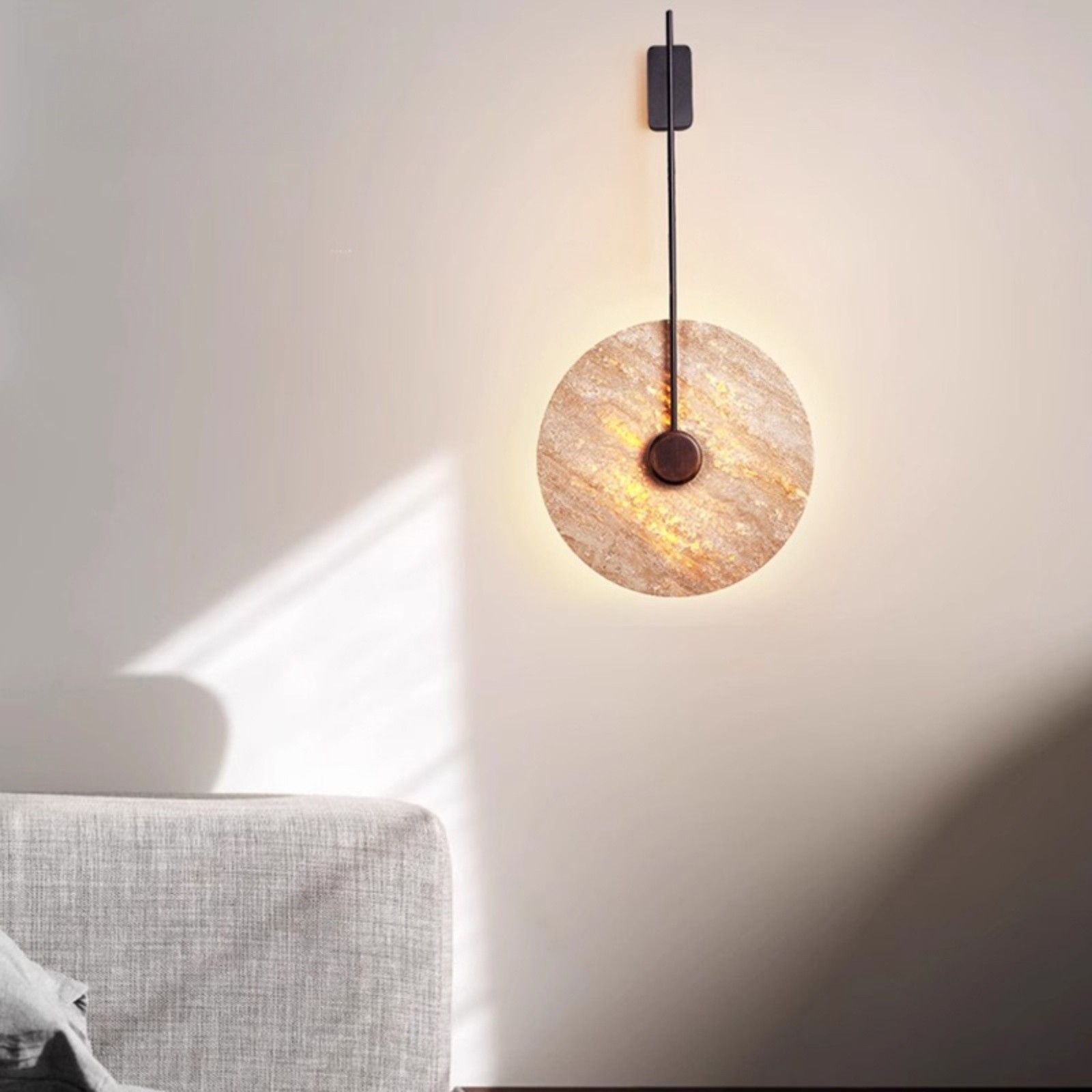 Minimalist Guitar Vertical Design Travertine Wall Sconce S311