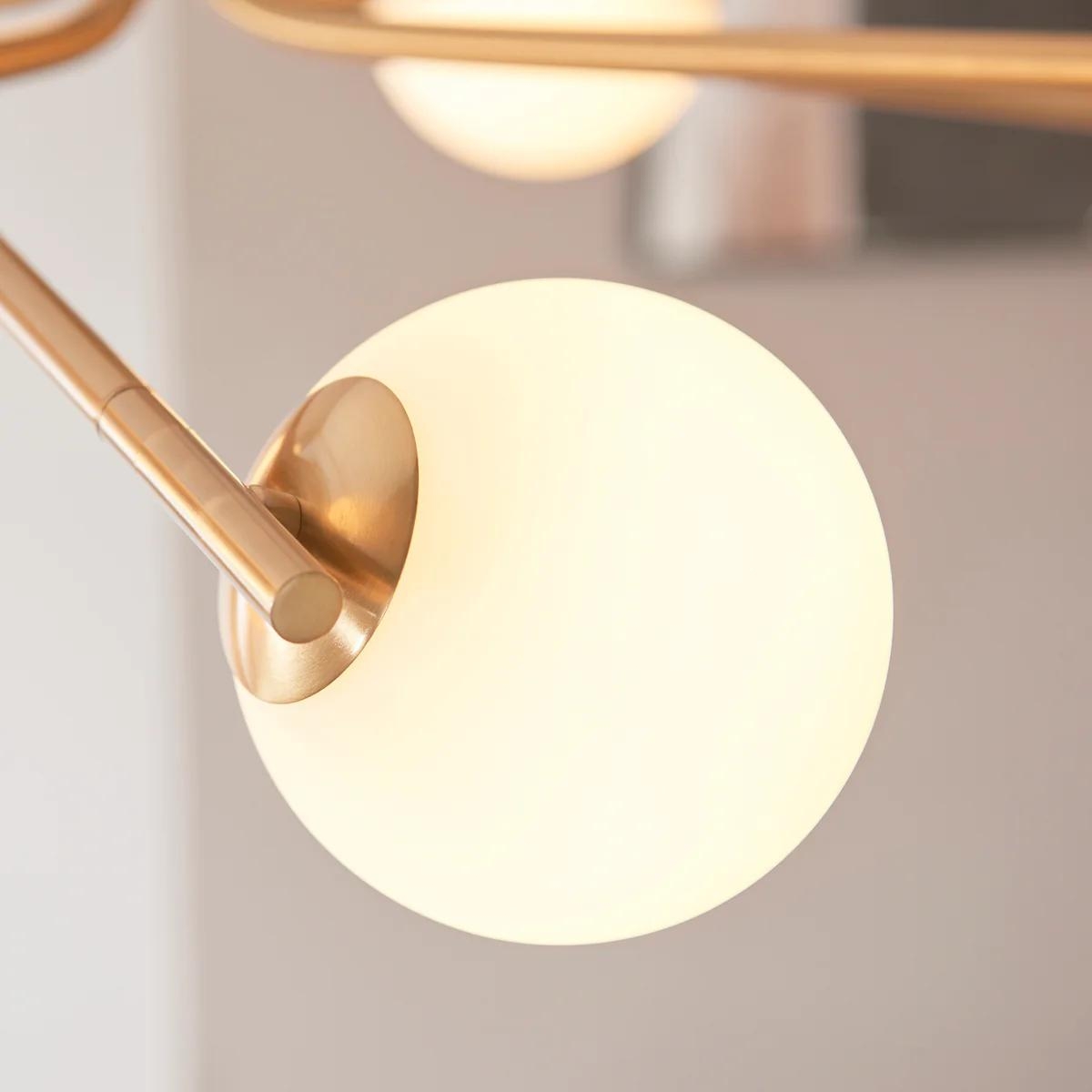 Tivara Mid-Century Modern 10-Light Pendant - Chandelier with Globe Shades for High Ceilings T862