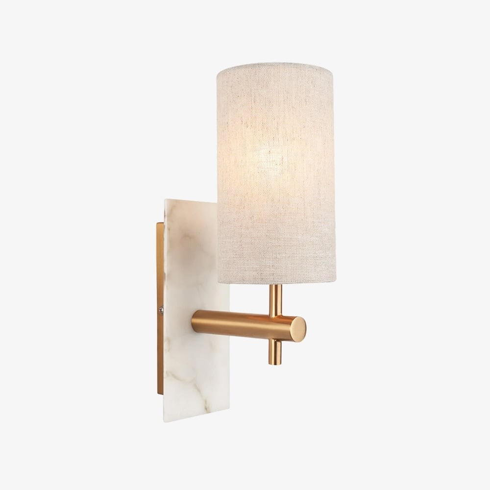 Linemora Timeless Marble Wall Lamp - Natural Linen Shade for Hallway T465