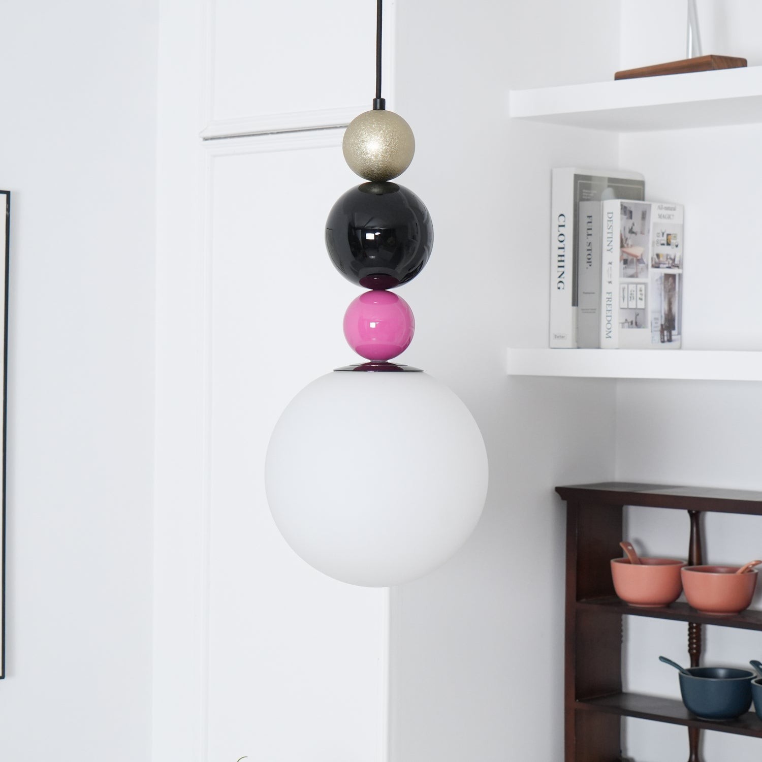 Round Balls Stacking Pink Pendant Lamp M418