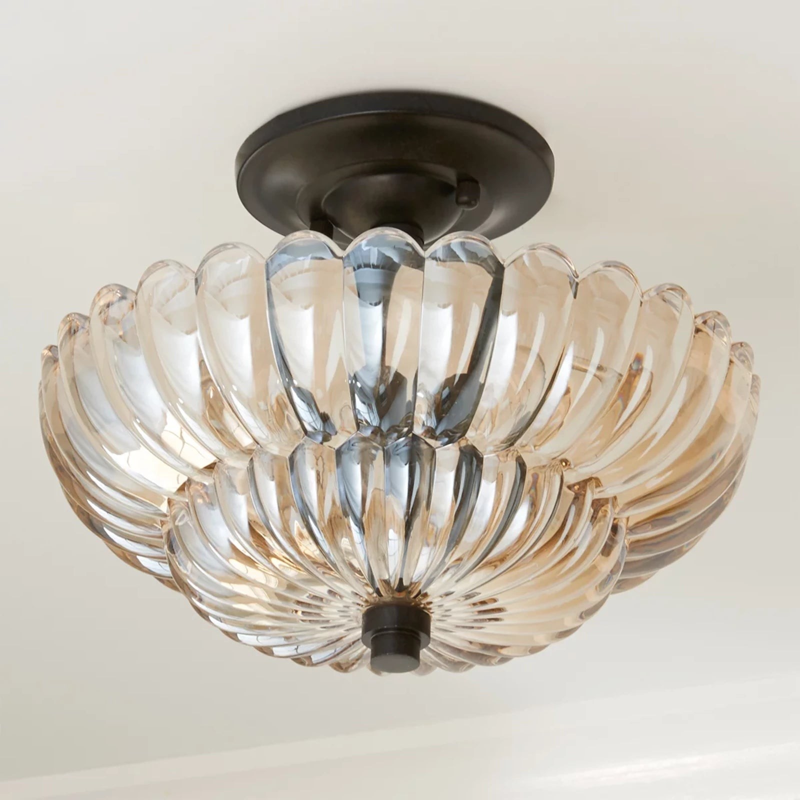 Semi Flush Mount Ceiling Lights Umbrella Shape Glass Lamp G58