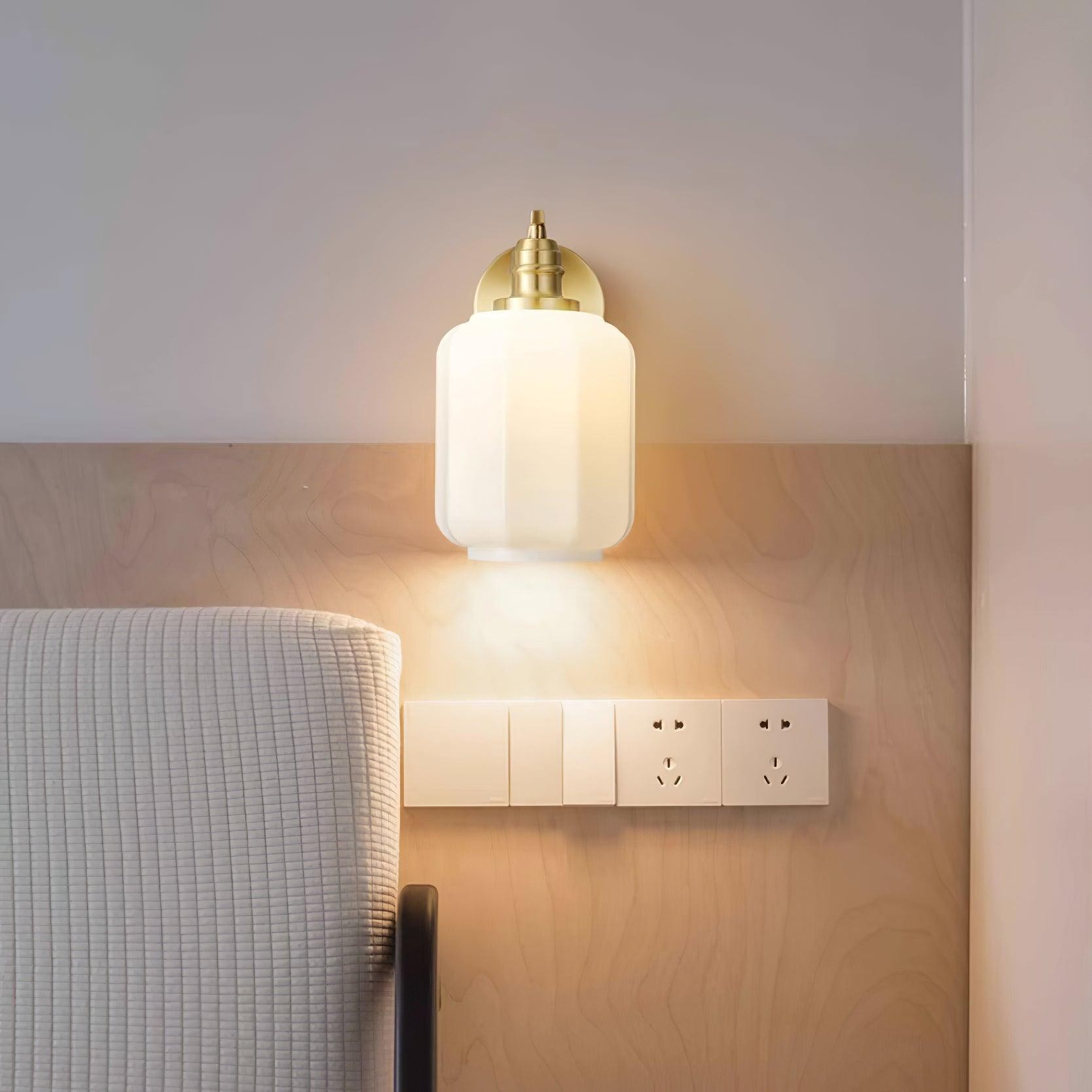 Retro Brass and Glass Wall Lamp M151