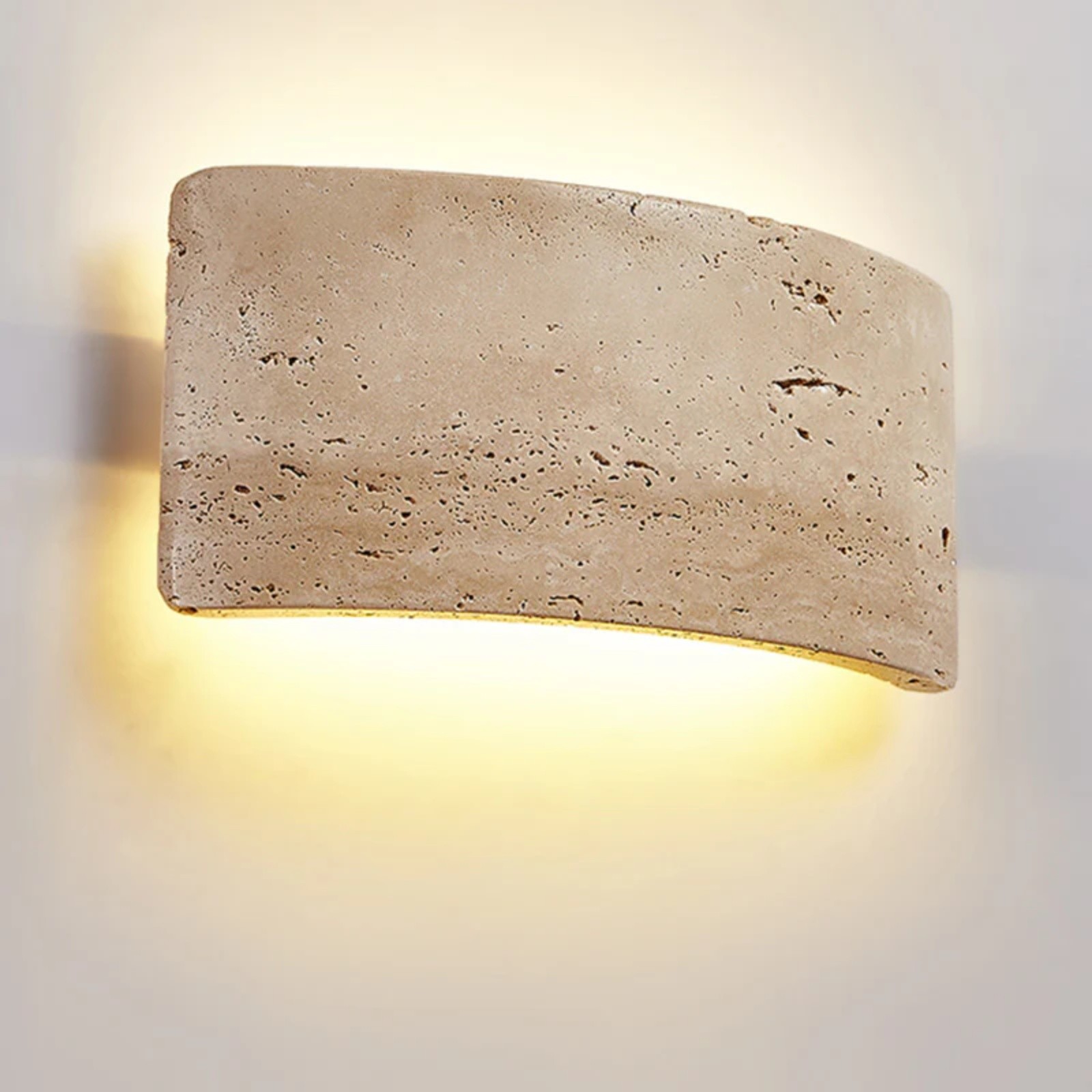 Mask-Shaped Travertine Wall Lamp - Artistic Modern Accent for Living Room S324
