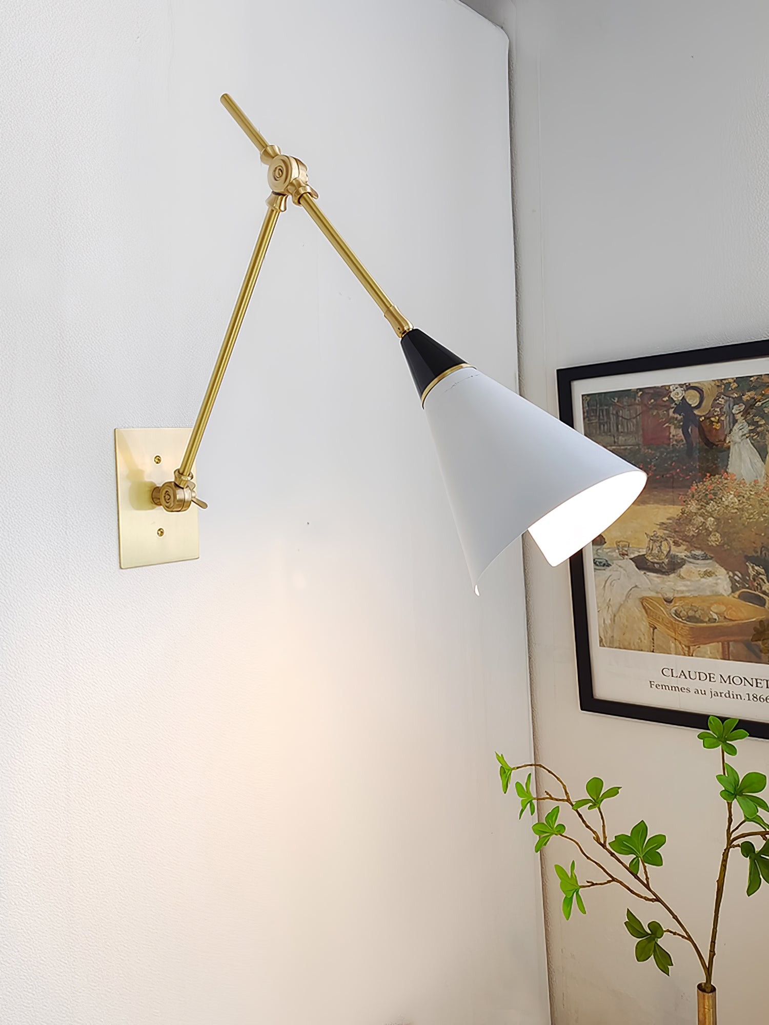 Vintage Metal Adjustable Swing Arm Wall Lamp G37
