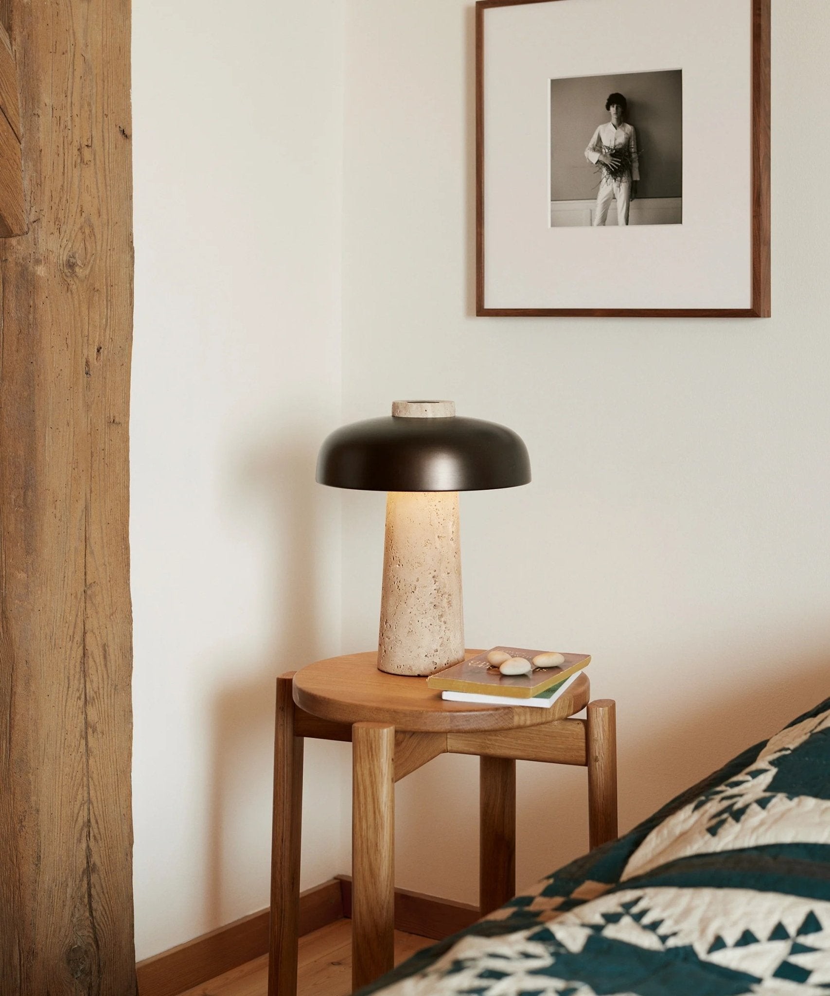 Mushroom Table Lamp - Modern Travertine for Bedroom M503