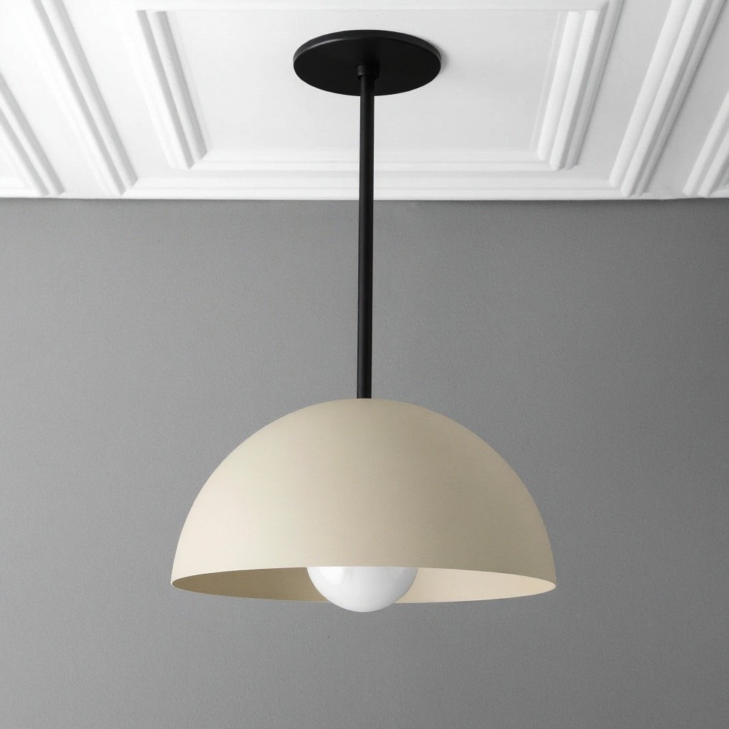 Metio Dome Neutral Dome Pendant - Modern Metal Accent Lighting T381