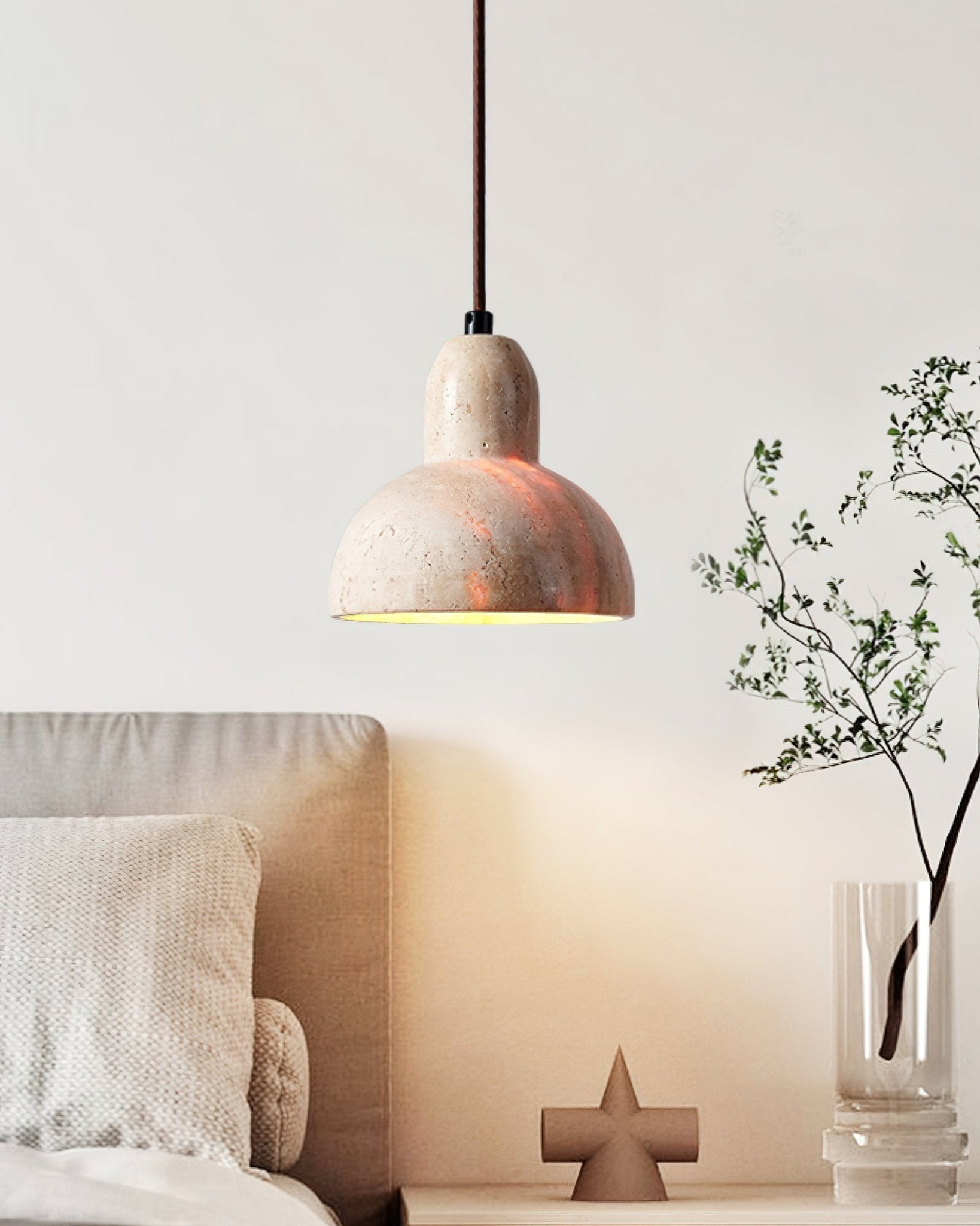 Wabi-Sabi Style Creative Travertine Pendant Light M502